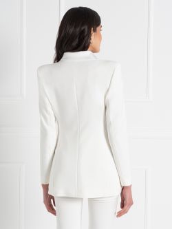 Bridal Collection Long Jacket with Lapels in Satin  Rinascimento