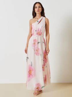 One-Shoulder Georgette Dress with Belt  Rinascimento