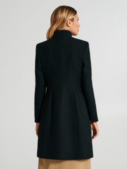 Rinascimento Long Manteau Noir Avec Boutons Dorés Noir