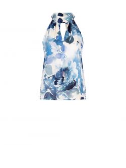 Top in raso con fantasia a fiori  Rinascimento
