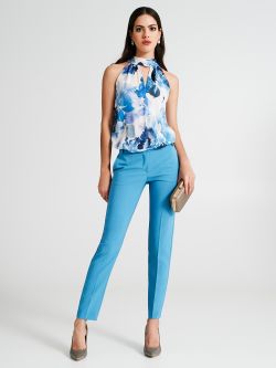 Top in raso con fantasia a fiori  Rinascimento