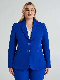 Curvy two-button jacket in technical fabric  Rinascimento