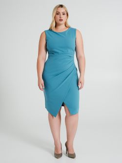 Abito tubino Curvy asimmetrico con arriccio  Rinascimento