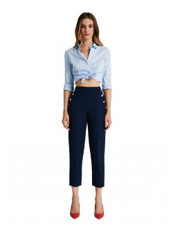 Trousers with 6 buttons in technical fabric   Rinascimento