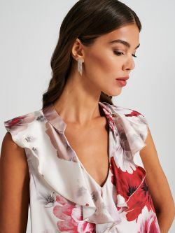 Top in raso con fantasia a fiori  Rinascimento