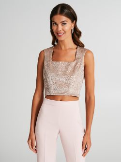 Crop top velluto con paillettes  Rinascimento