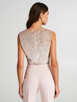 Crop top velluto con paillettes  Rinascimento