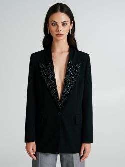 Oversized blazer with rhinestones