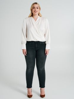 Curvy straight jeans with dark wash  Rinascimento