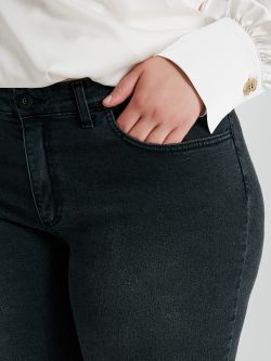 Curvy straight jeans with dark wash  Rinascimento