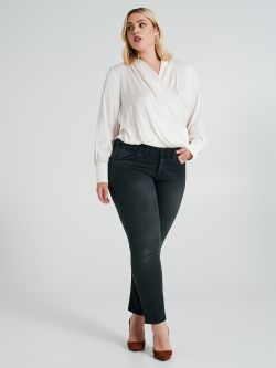 Curvy straight jeans with dark wash  Rinascimento