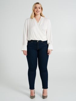 Jeans Curvy dritto con strass  Rinascimento