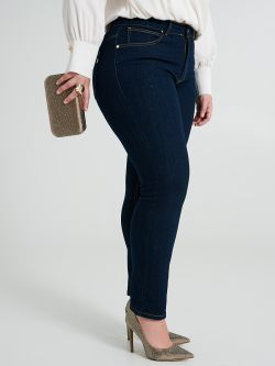 Jeans Curvy dritto con strass  Rinascimento