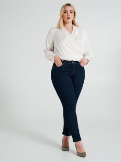Jeans Curvy dritto con strass  Rinascimento