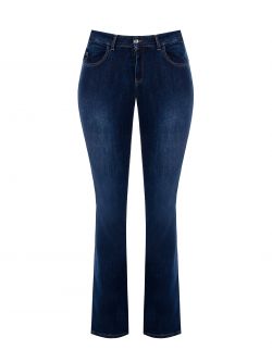 Curvy flared jeans with rhinestone pocket  Rinascimento
