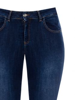 Curvy flared jeans with rhinestone pocket  Rinascimento