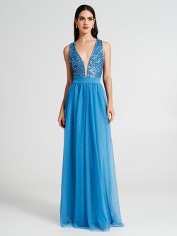 Kleid aus Tüll und Pailletten  Rinascimento