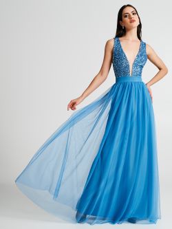 Kleid aus Tüll und Pailletten  Rinascimento