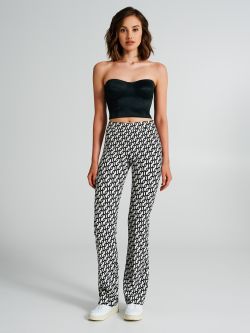 Geometric-print flared trousers  Rinascimento