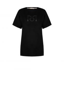 Faux leather t-shirt with logo  Rinascimento