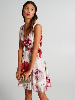 Kleid aus Satin mit Blumenmuster  Rinascimento