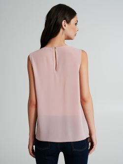 Blusa in georgette con bottone gioiello   Rinascimento
