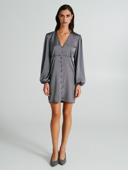 Robe en satin avec boutons non apparents  Rinascimento