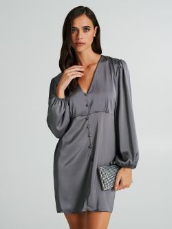 Robe en satin avec boutons non apparents  Rinascimento