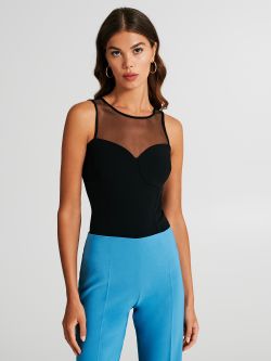 Bodysuit with tulle insert  Rinascimento