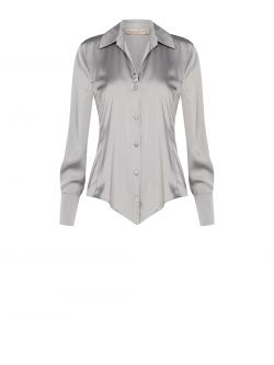 Taillierte Bluse aus Satin mit Knöpfen  Rinascimento