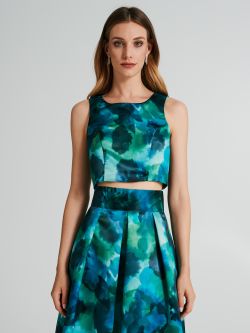 Fitted crop top with abstract print  Rinascimento