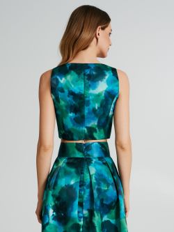 Fitted crop top with abstract print  Rinascimento