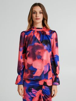 Blusa con stampa florale a lupetto  Rinascimento
