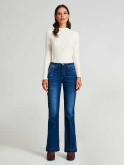 Jeans a zampa lavaggio sfumato  Rinascimento