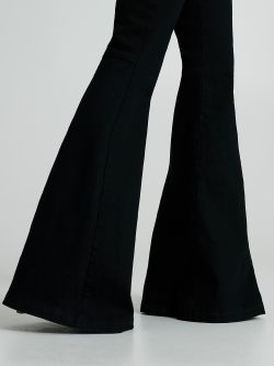 Jeans a zampa lavaggio nero   Rinascimento