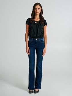 Jeans a zampa con tasca strass  Rinascimento