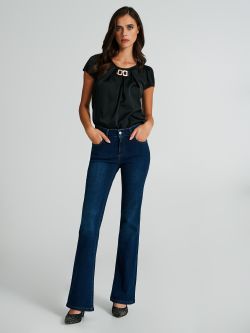 Jeans a zampa con tasca strass  Rinascimento