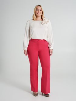 Curvy flared trousers in technical fabric  Rinascimento