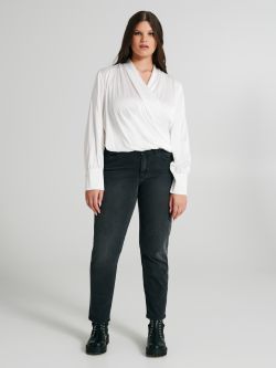 Curvy Boxy Satin Blouse  Rinascimento