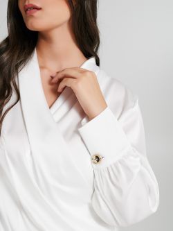 Curvy Boxy Satin Blouse  Rinascimento