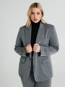Curvy two-button jacket in cool wool  Rinascimento