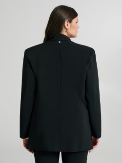 Curvy One-Button Jacket in Technical Fabric   Rinascimento