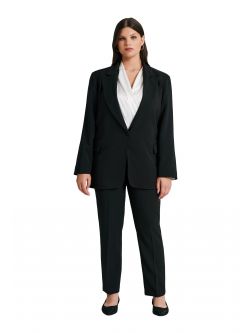 Curvy One-Button Jacket in Technical Fabric   Rinascimento