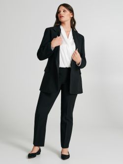 Curvy One-Button Jacket in Technical Fabric   Rinascimento