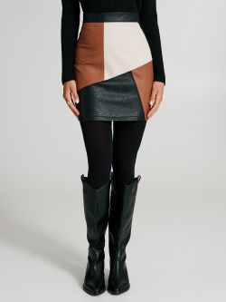 Short pencil skirt with resin patches  Rinascimento