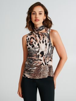 Animal-print fitted top  Rinascimento