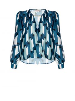 Curvy geometric-print blouse  Rinascimento