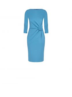 Sheath dress with rose in scuba crepe.  Rinascimento