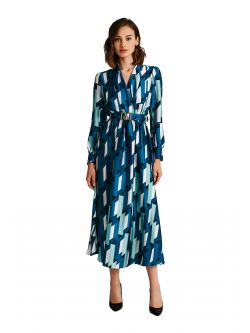 Chemise dress with a geometric print  Rinascimento