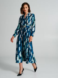 Chemise dress with a geometric print  Rinascimento